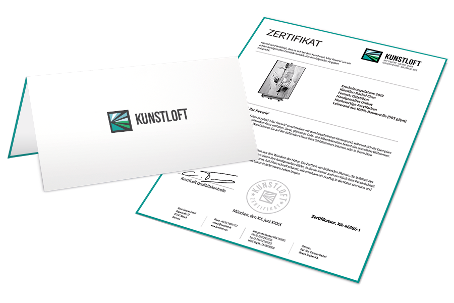 Inklusive hochwertigem XXL Gemälde Zertifikat